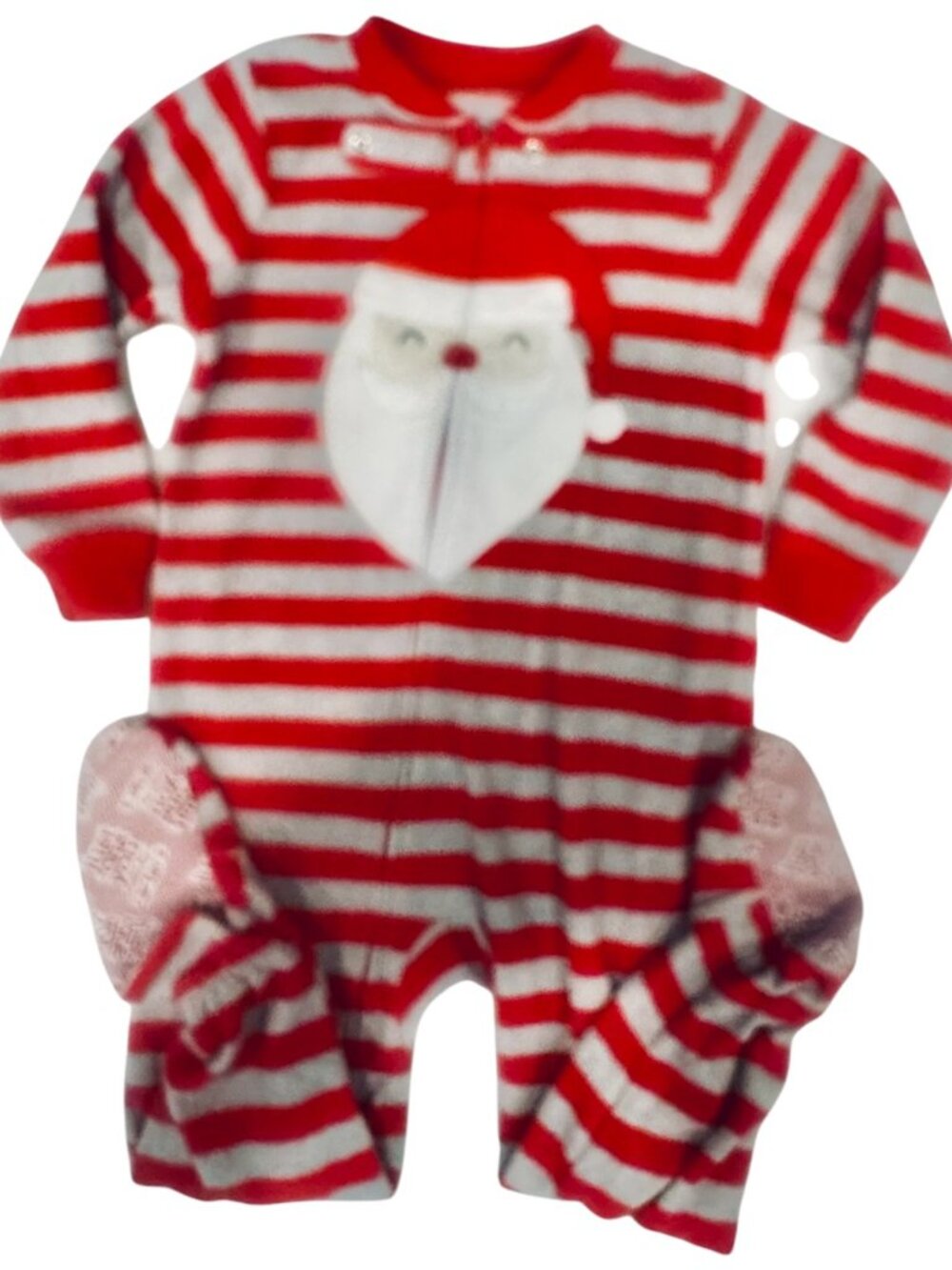 Carter's 2T Santa Stripe Footie Zip